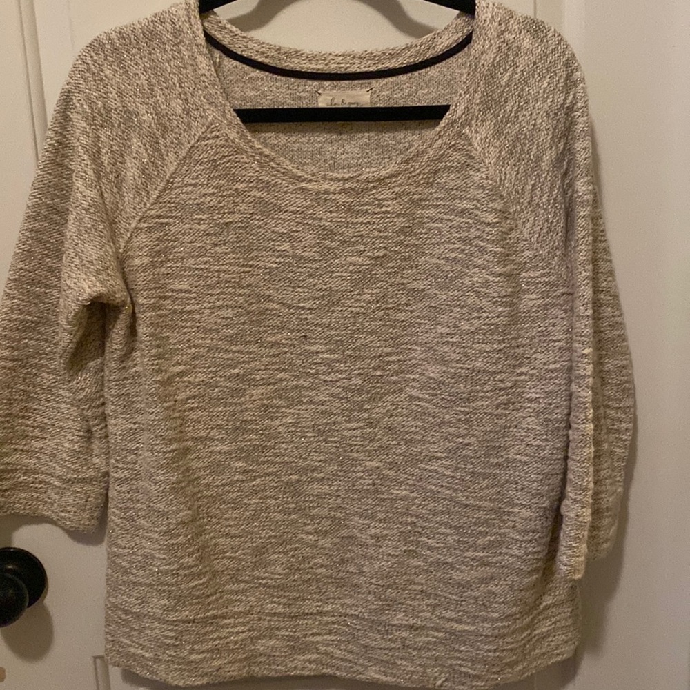 Lou & Grey Loft 3/4 Sleeve Tinsel 3/4 Sleeve Sweater